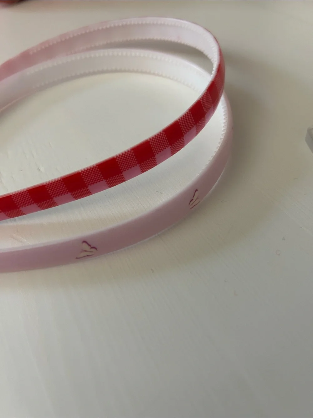 Cat & Jack Pink and Red Girls Headband Set - Butterflies & Gingham